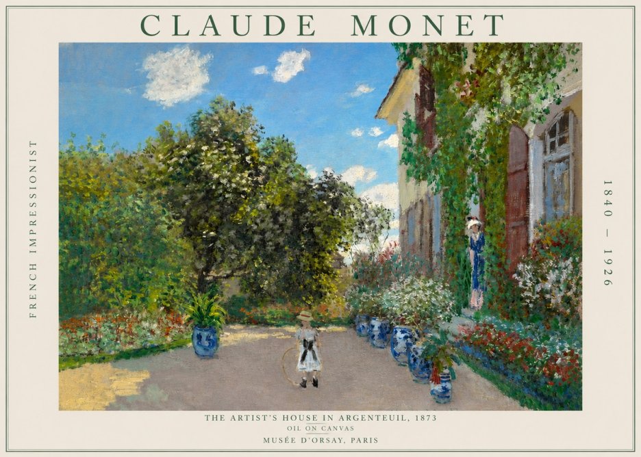 Monet The Artist's House in Argenteuil, 1873 No2 - Poster