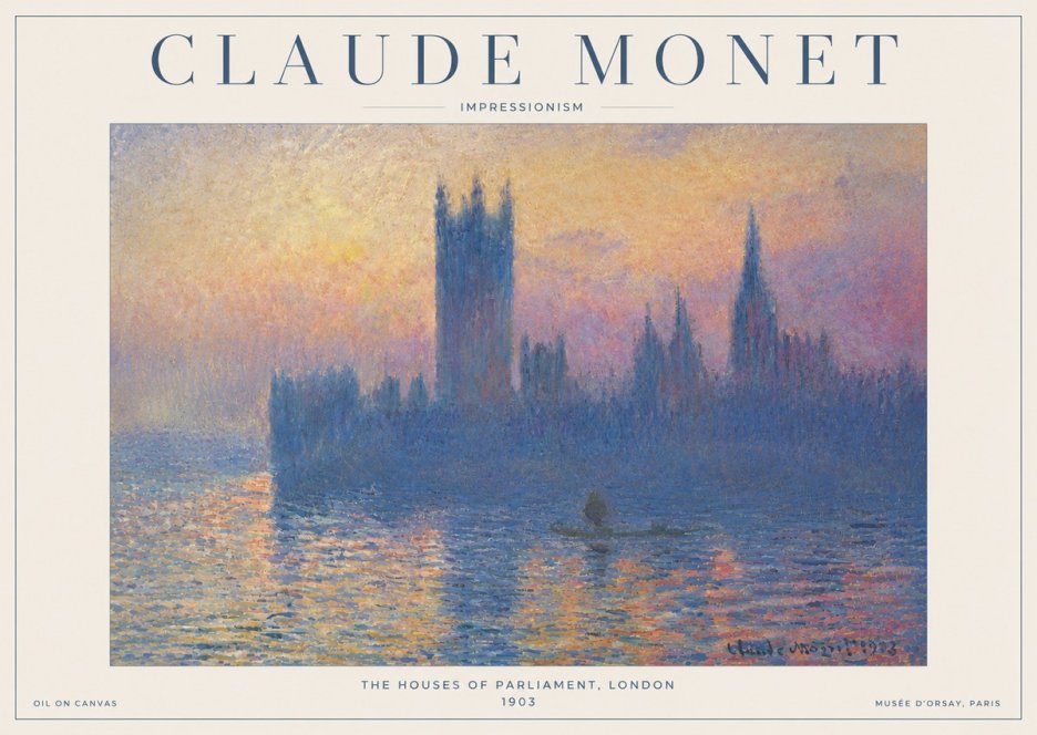 Monet The Houses of Parliament, London II No4 - Poster