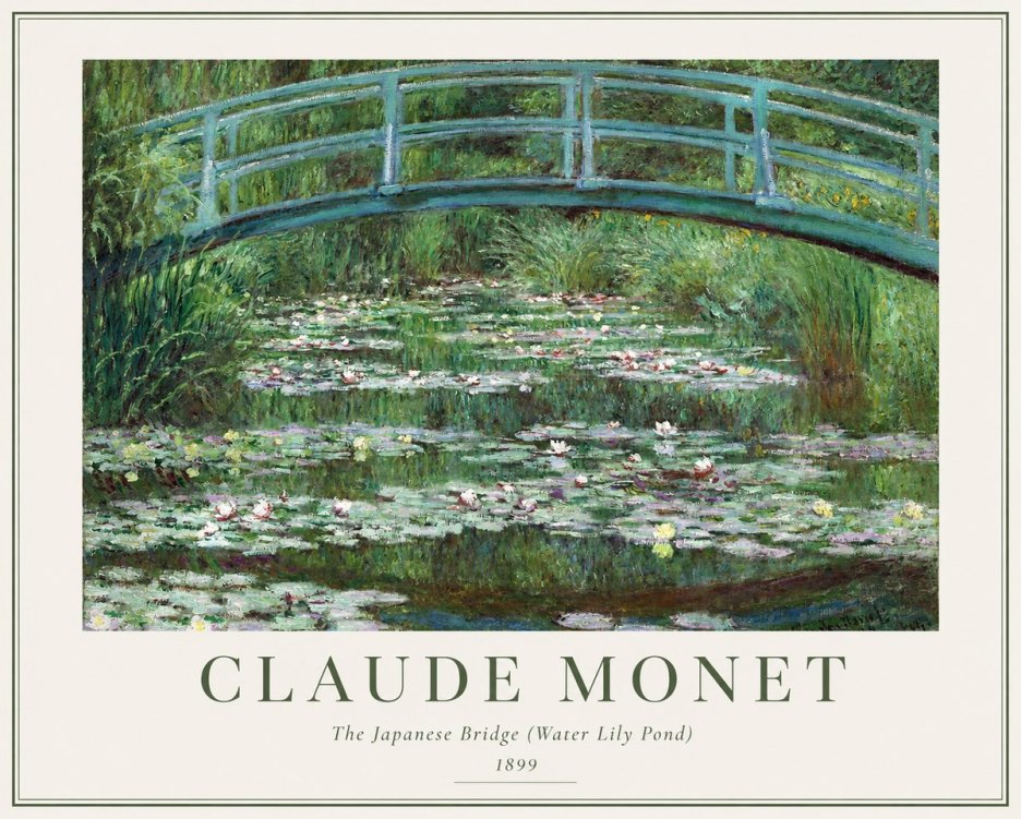 Monet The Japanese Bridge (Water Lily Pond) No1 - Poster
