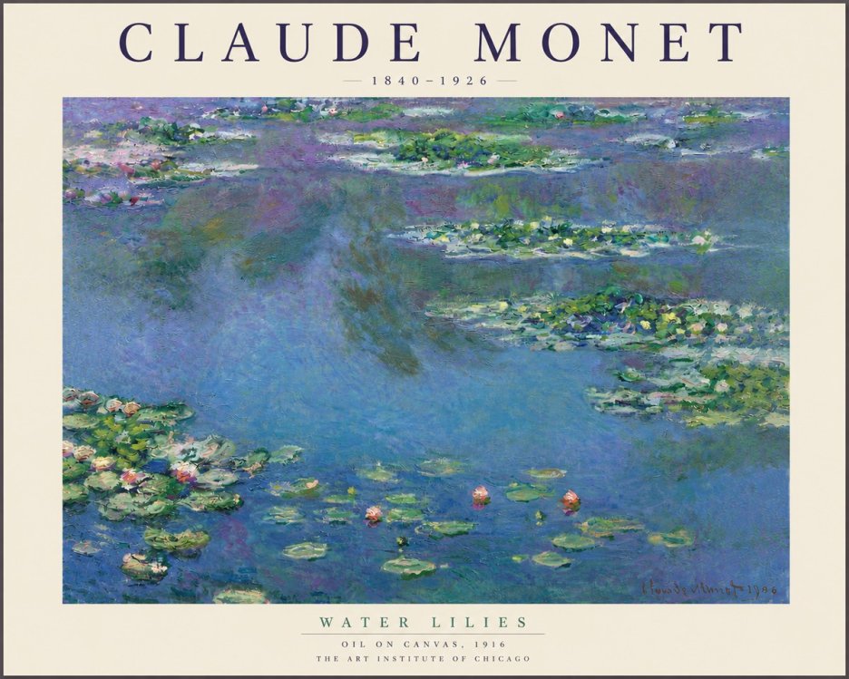 Monet Water Lilies I No4 - Poster