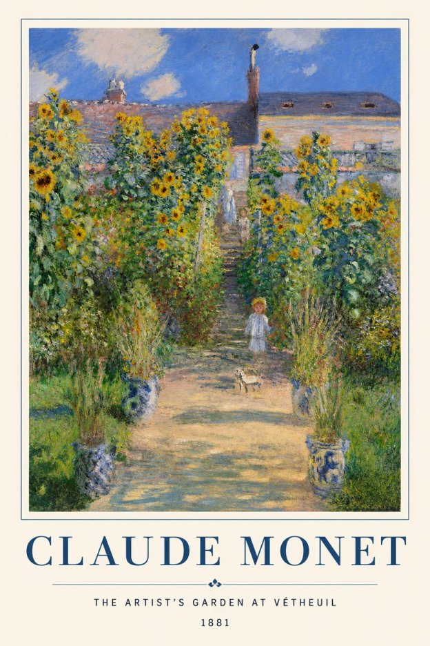Monet The Artist's Garden at Vétheuil I No2 - Poster