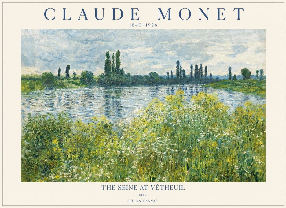 Monet The Seine at Vétheuil No1 - Poster