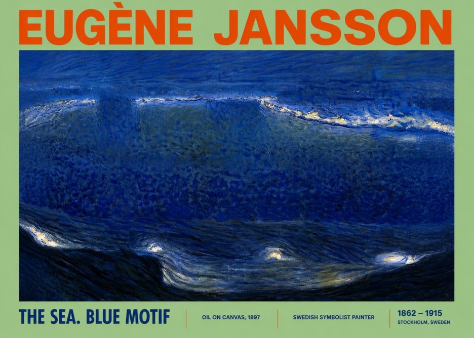 Eugène Jansson The Sea. Blue Motif No4 - Poster