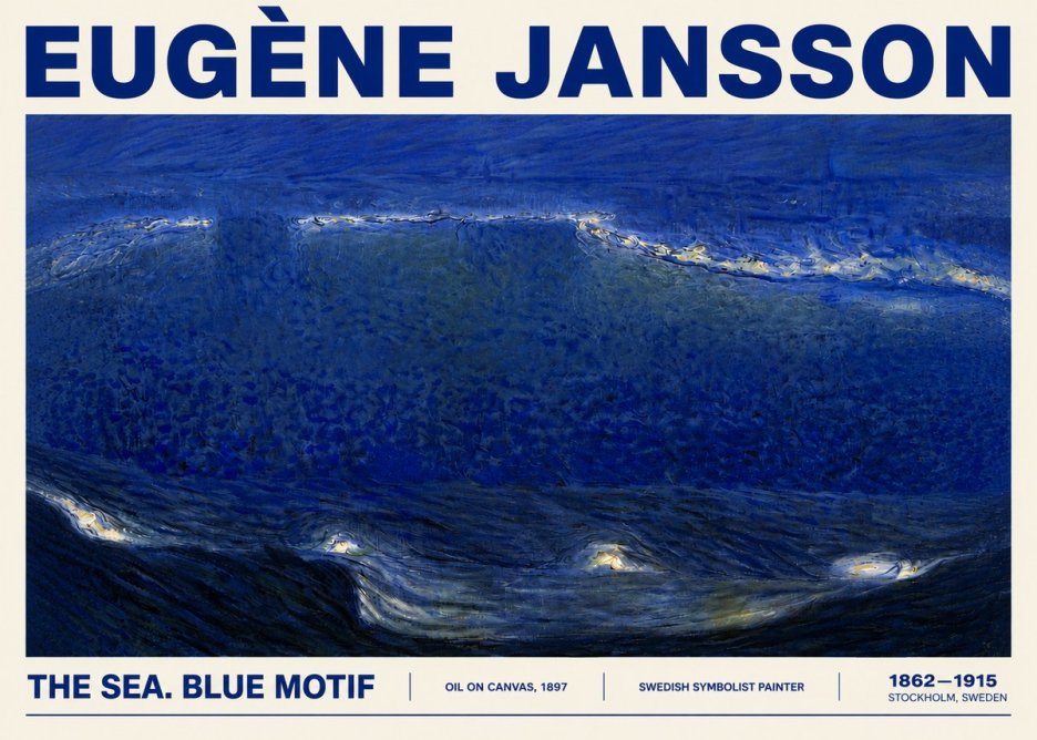 Eugène Jansson The Sea. Blue Motif No5 - Poster