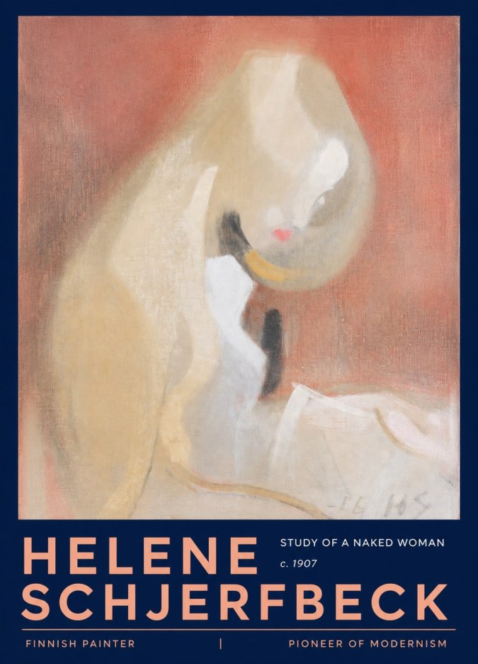 Helene Schjerfbeck Study of a Naked Woman No3 - Poster