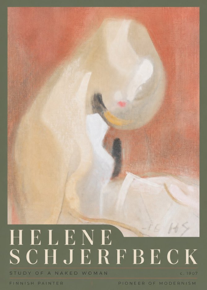 Helene Schjerfbeck Study of a Naked Woman No5 - Poster