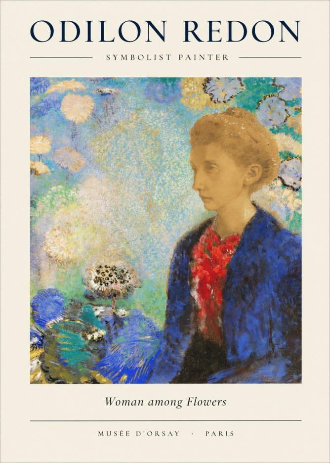 Odilon Redon Woman Among Flowers No1 - Poster