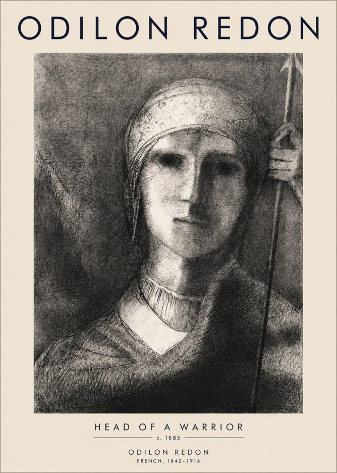 Odilon Redon Head of a Warrior No3 - Poster