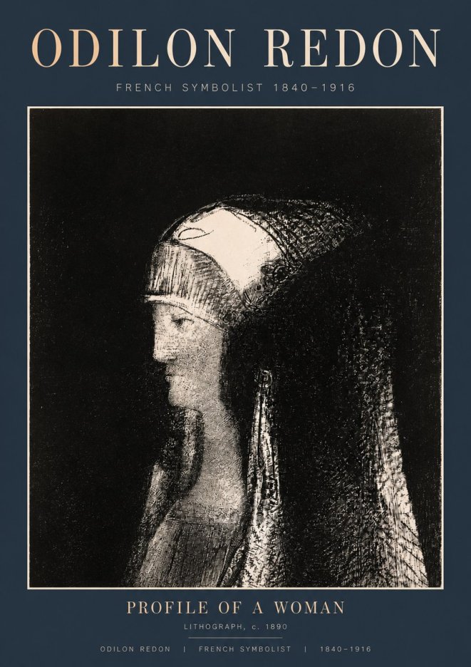 Odilon Redon Profile of a Woman No2 - Poster