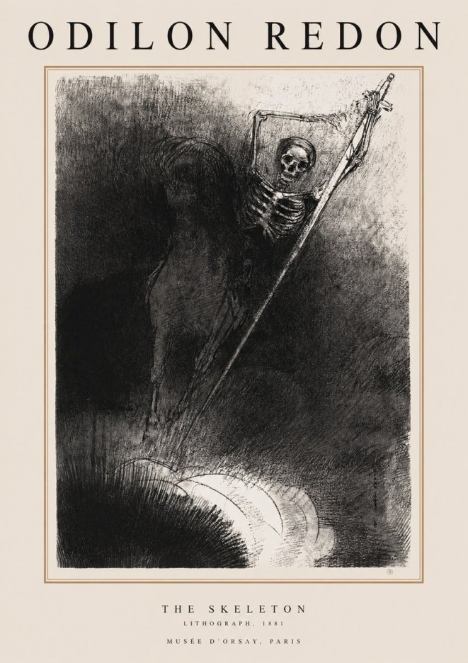 Odilon Redon The Skeleton No1 - Poster
