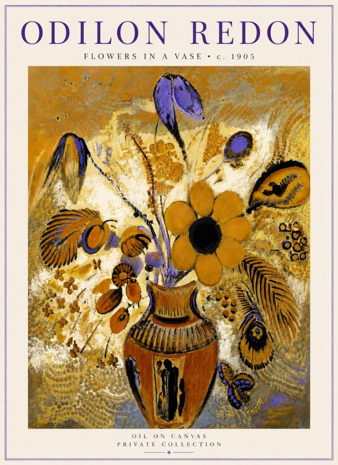 Odilon Redon Flowers in a Vase II No5 - Poster