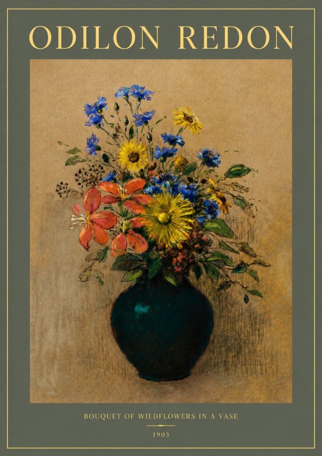 Odilon Redon Bouquet of Wildflowers in a Vase No2 - Poster