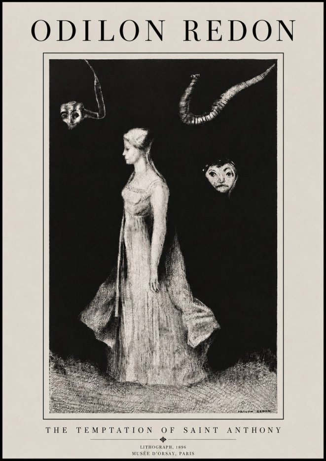 Odilon Redon The Temptation of Saint Anthony No3 - Poster