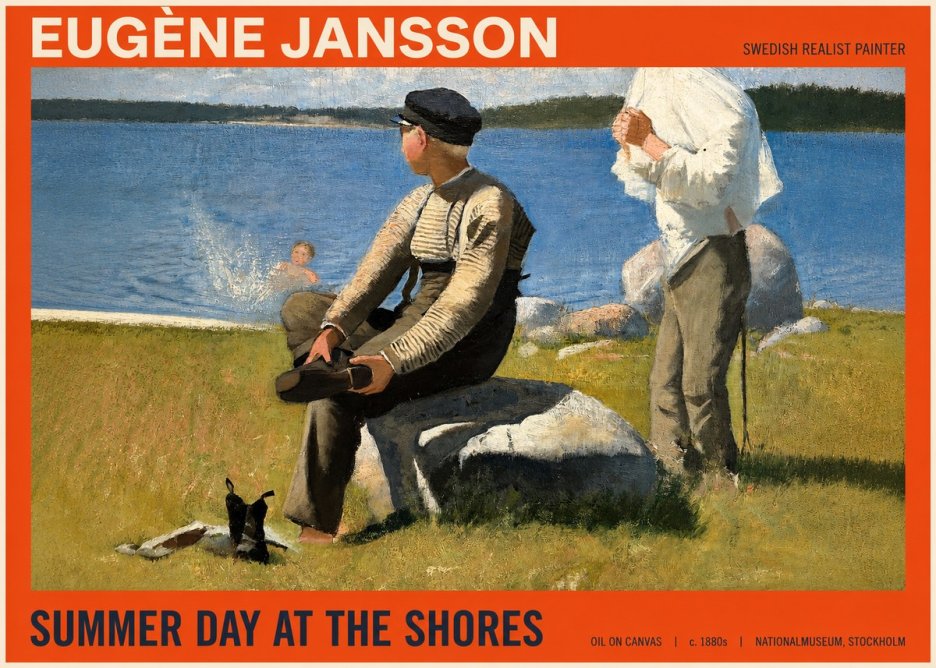Eugène Jansson Summer Day at the Shores No2 - Poster