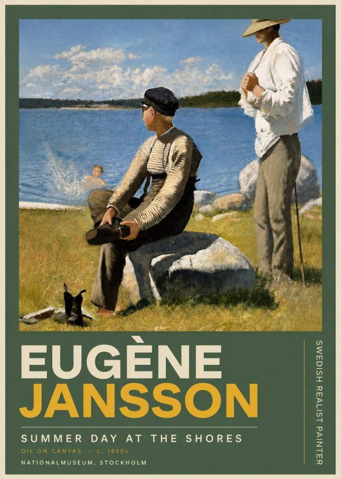 Eugène Jansson Summer Day at the Shores No5 - Poster