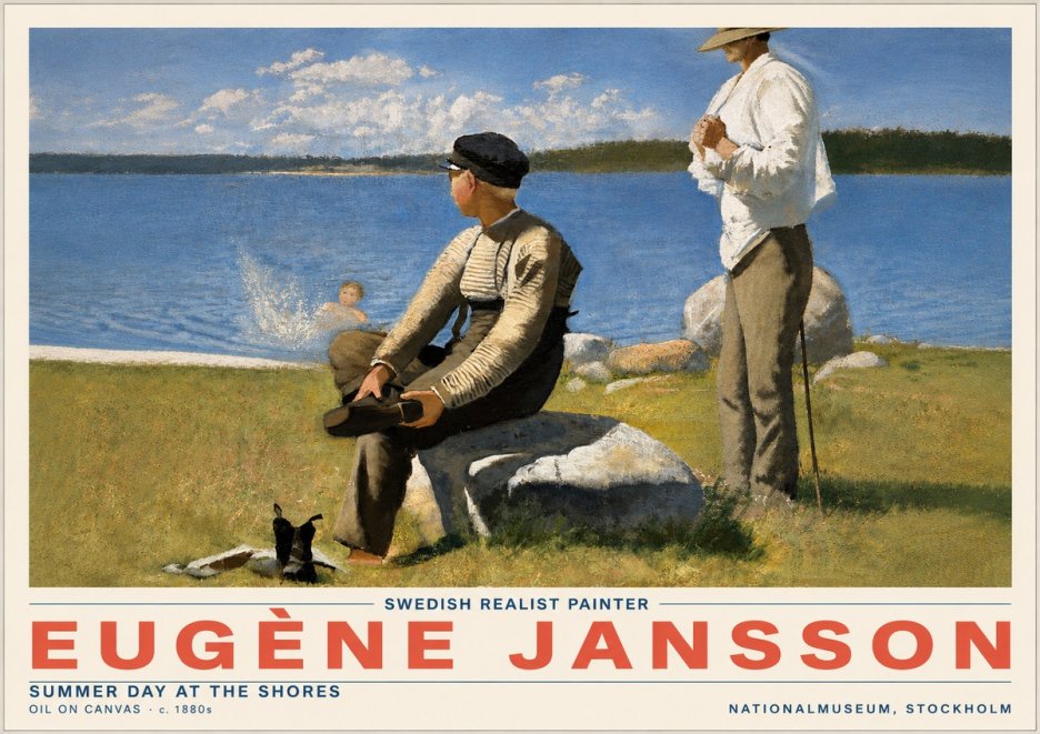 Eugène Jansson Summer Day at the Shores No6 - Poster