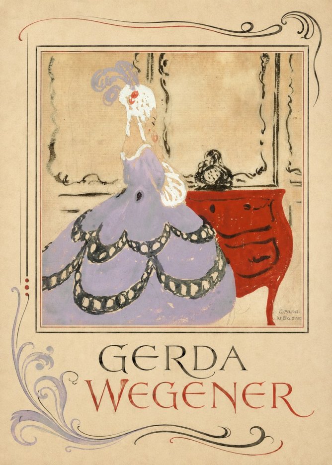 Gerda Wegener Lady in a Mauve Dress No2 - Poster