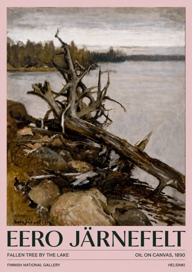 Eero Järnefelt Fallen Tree by the Lake No4 - Poster