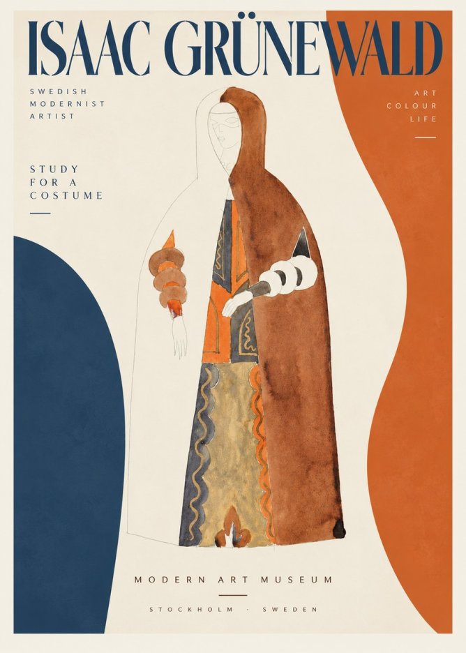 Isaac Grünewald Study for a Costume I No2 - Poster