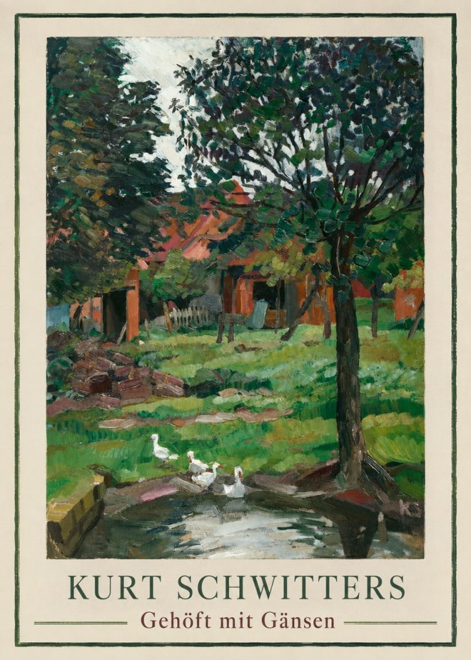 Kurt Schwitters Gehöft Mit Gänsen No1 - Poster