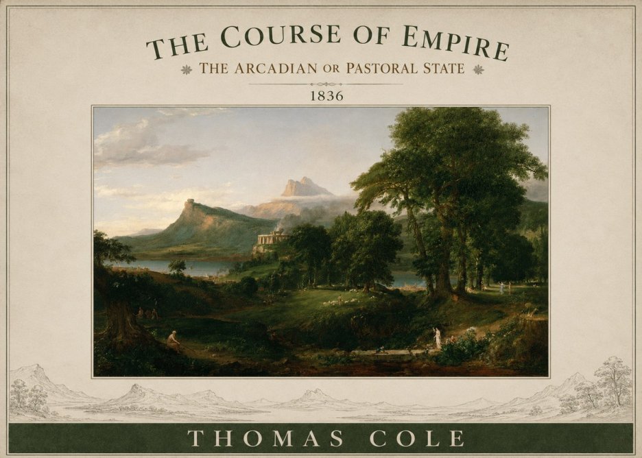 Thomas Cole The Course of Empire - the Arcadian or Pastoral State No3 - Poster