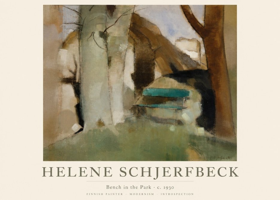 Helene Schjerfbeck Bench in the Park No1 - Poster