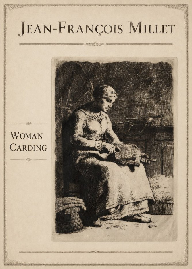 Jean-François Millet Woman Carding No3 - Poster