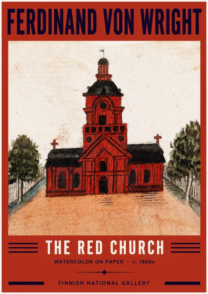 Ferdinand von Wright The Red Church No2 - Poster