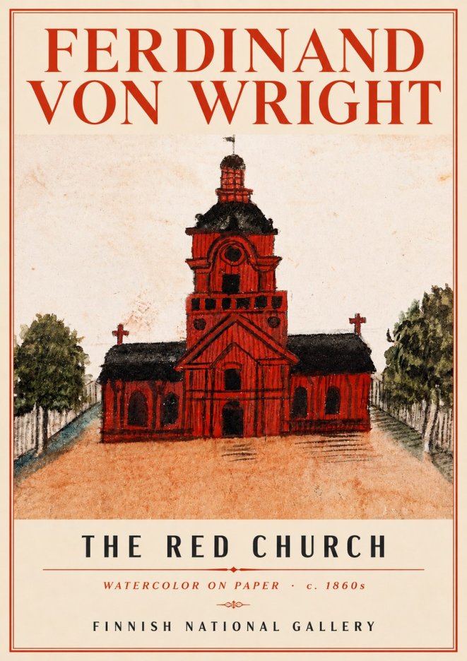 Ferdinand von Wright The Red Church No4 - Poster