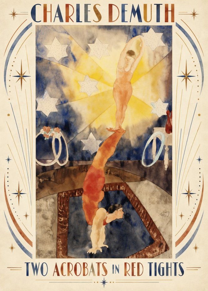 Charles Demuth Two Acrobats in Red Tights No3 - Poster