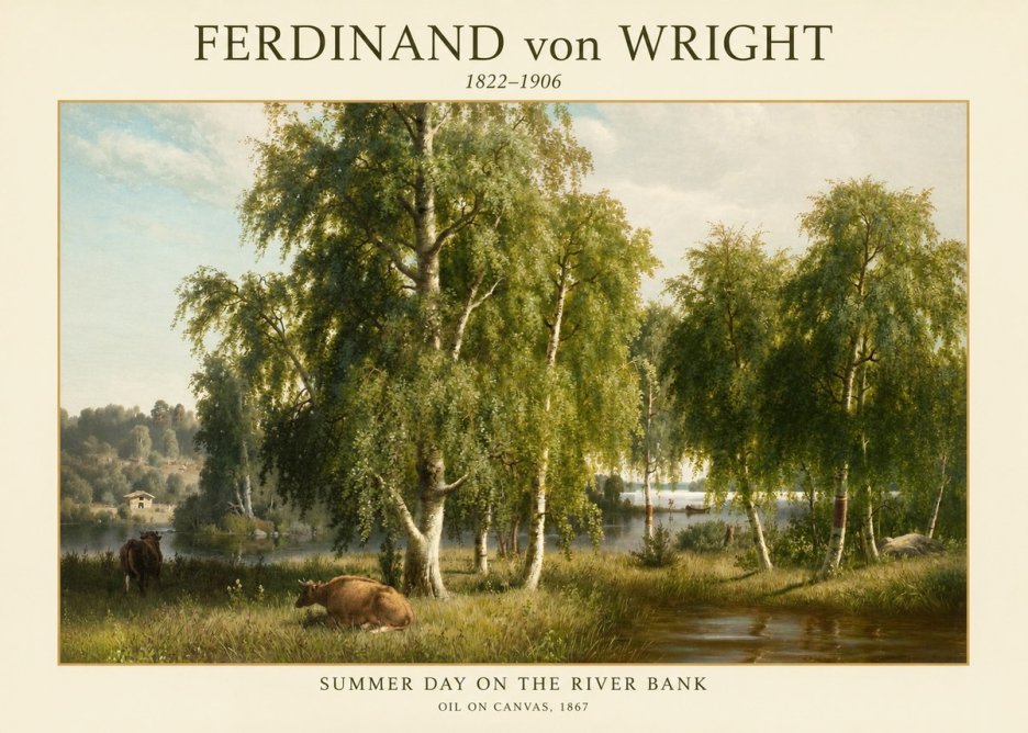 Ferdinand von Wright Summer Day on the River Bank No1 - Poster