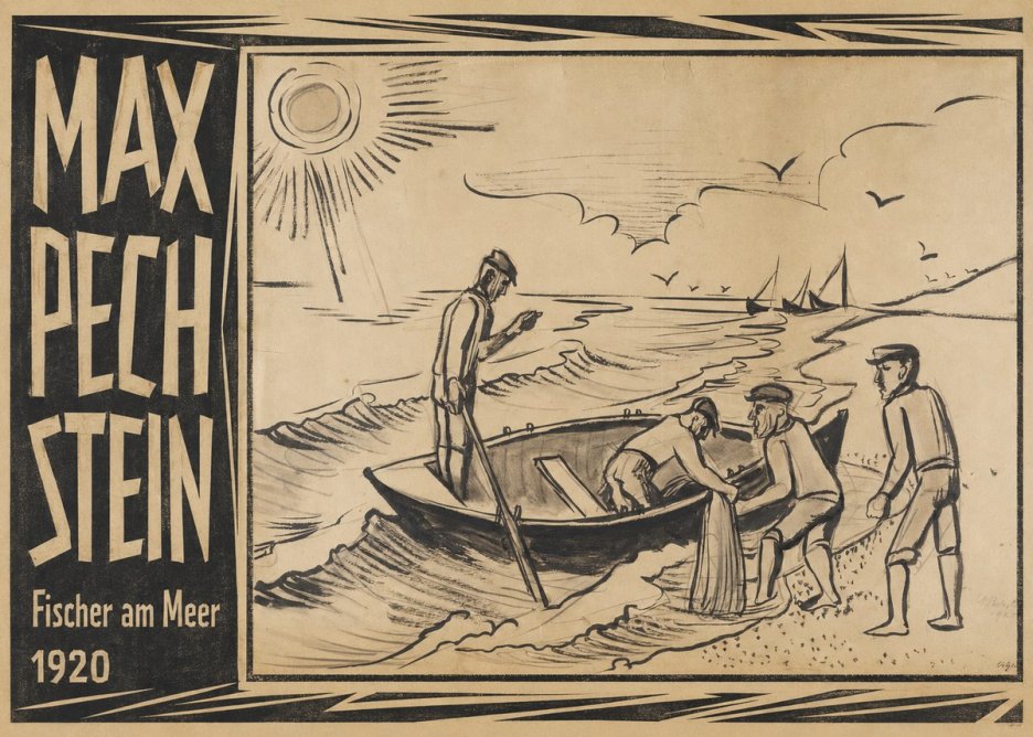 Max Pechstein Fischer Am Meer - 1920 No3 - Poster