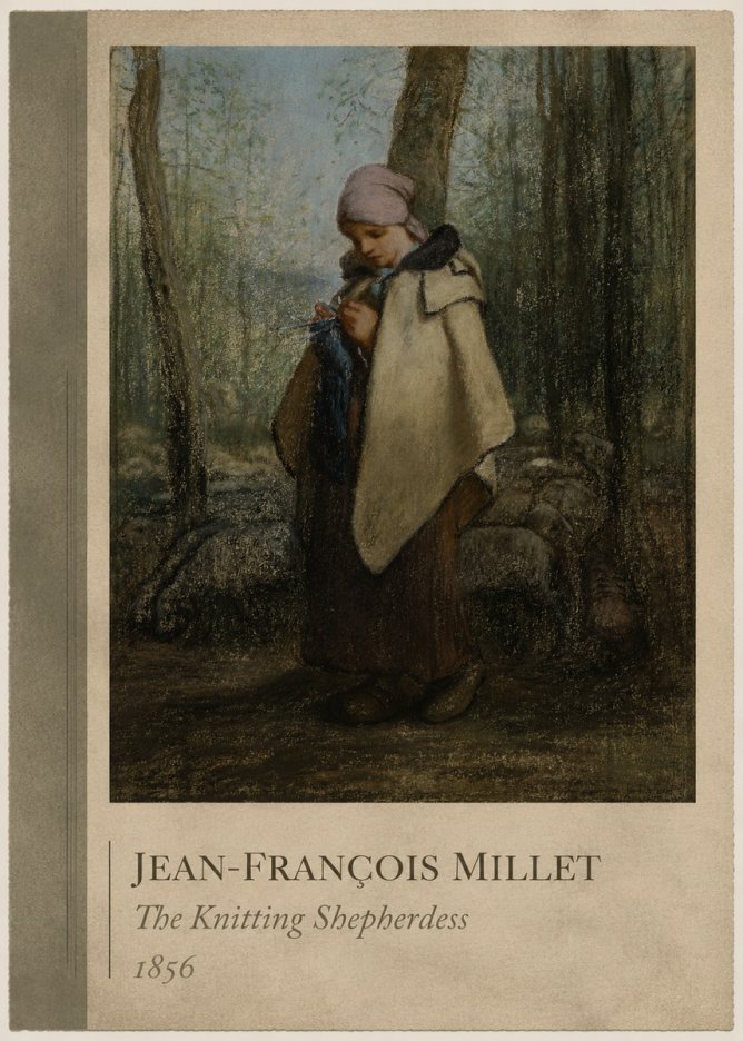 Jean-François Millet The Knitting Shepherdess · 1856 No2 - Poster