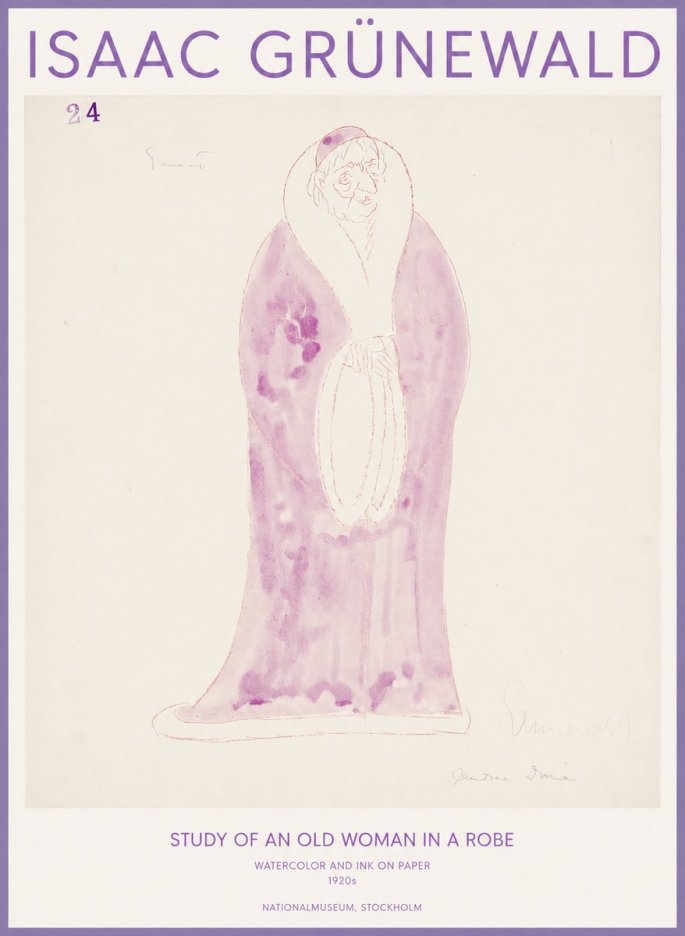 Isaac Grünewald Study of an Old Woman in a Robe No1 - Poster