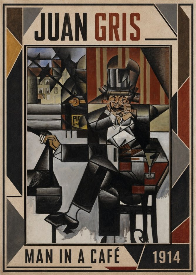 Juan Gris Man in a Café No1 - Poster