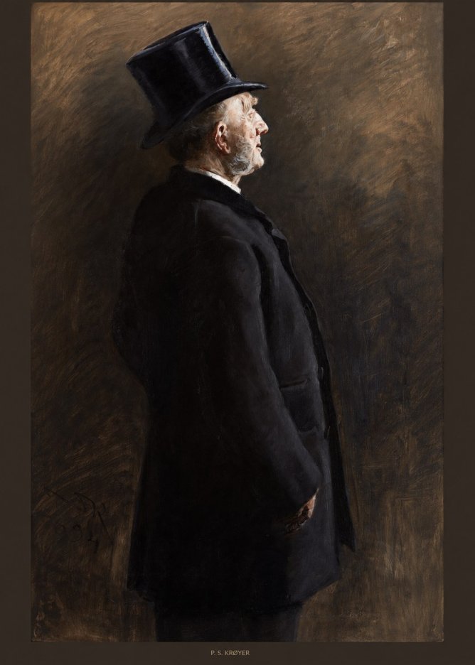 P.S. Krøyer Portrait of a Man in a Top Hat No6 - Poster