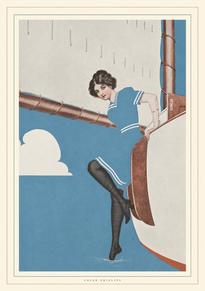 Coles Phillips Woman on a Yacht No4 - Poster