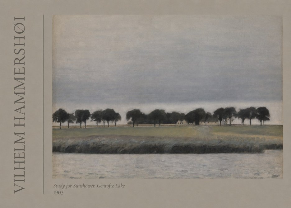 Vilhelm Hammershøi Study for Sunshower, Gentofte Lake No2 - Poster