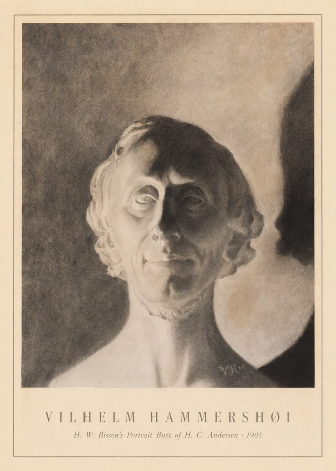 Vilhelm Hammershøi H. W. Bissen's Portrait Bust of H. C. Andersen No1 - Poster