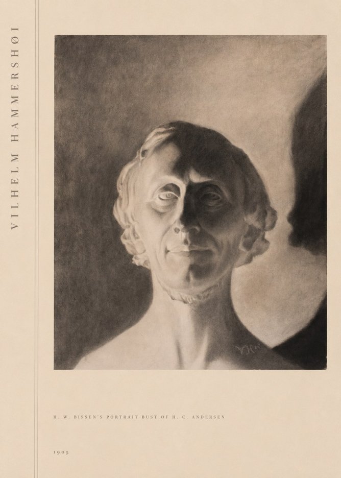 Vilhelm Hammershøi H. W. Bissen's Portrait Bust of H. C. Andersen No5 - Poster