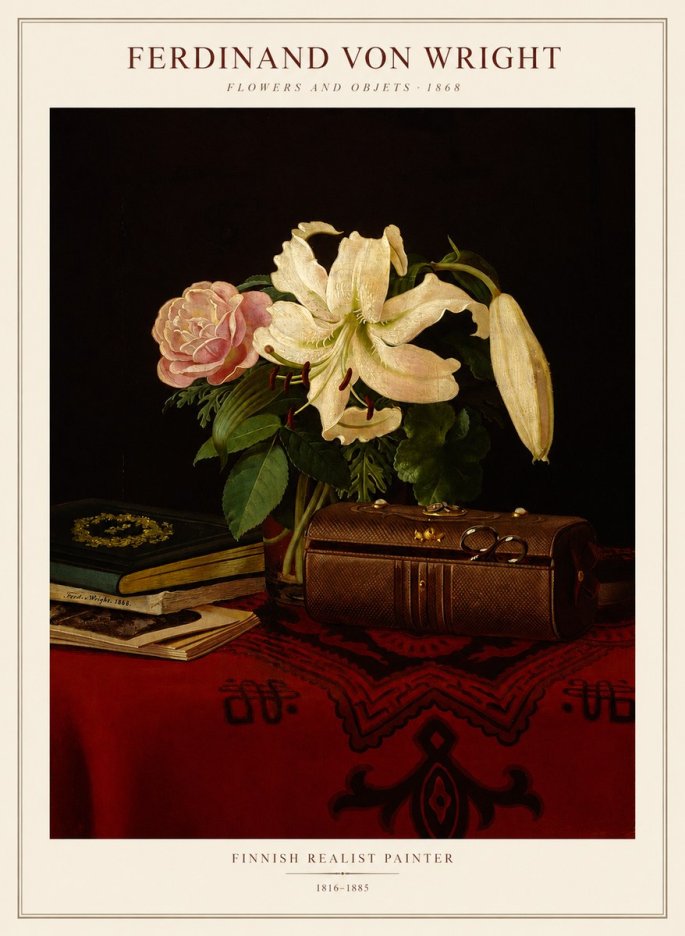 Ferdinand von Wright Flowers and Objets No1 - Poster