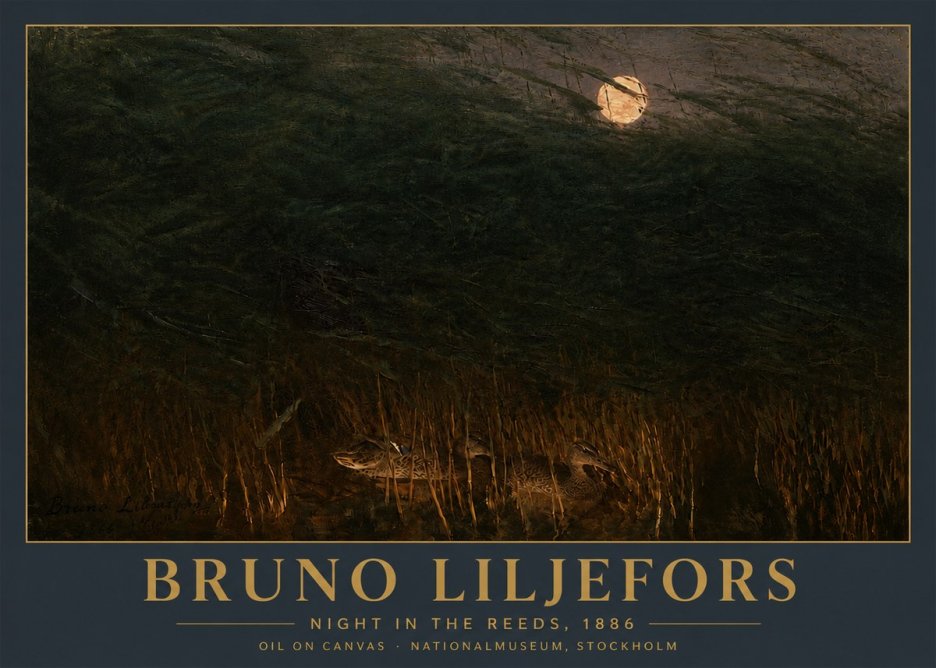 Bruno Liljefors Night in the Reeds No5 - Poster