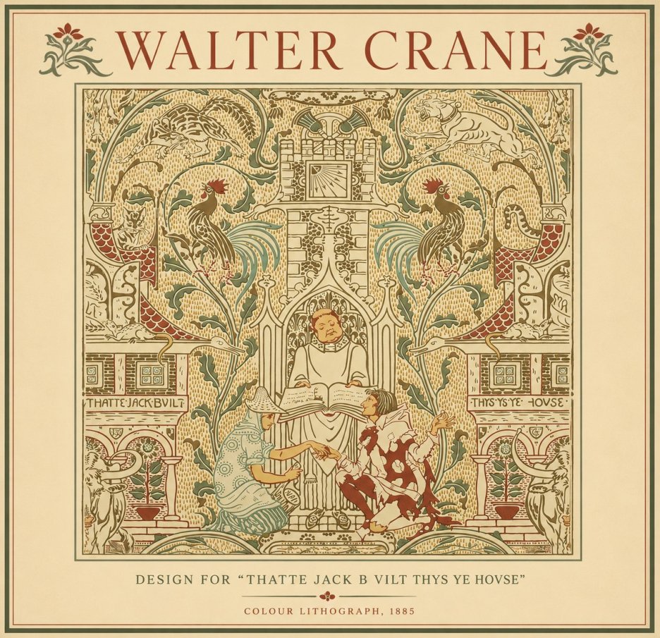 Walter Crane Design for "Thatte Jack B Vilt Thys Ye Hovse" No4 - Poster