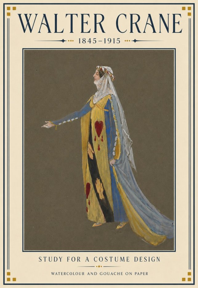 Walter Crane Study for a Costume Design No4 - Poster