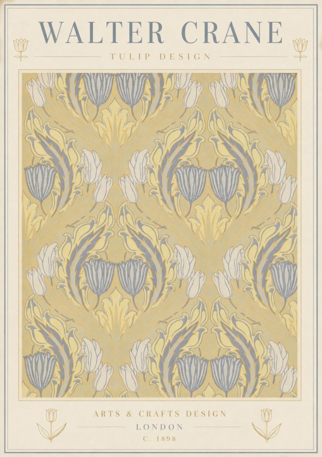 Walter Crane Tulip Design I No3 - Poster