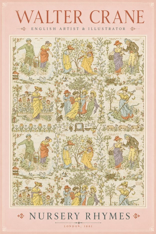Walter Crane Nursery Rhymes No2 - Poster