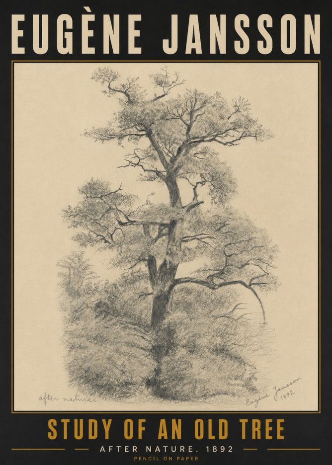 Eugène Jansson Study of an Old Tree No5 - Poster