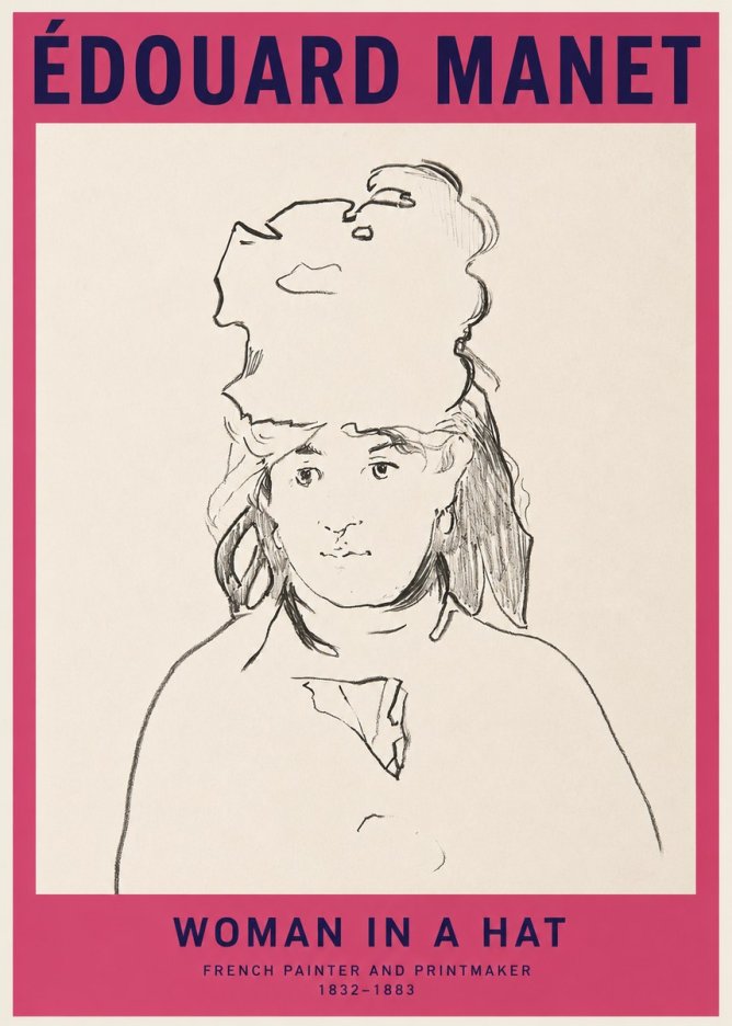 Édouard Manet Woman in a Hat No2 - Poster