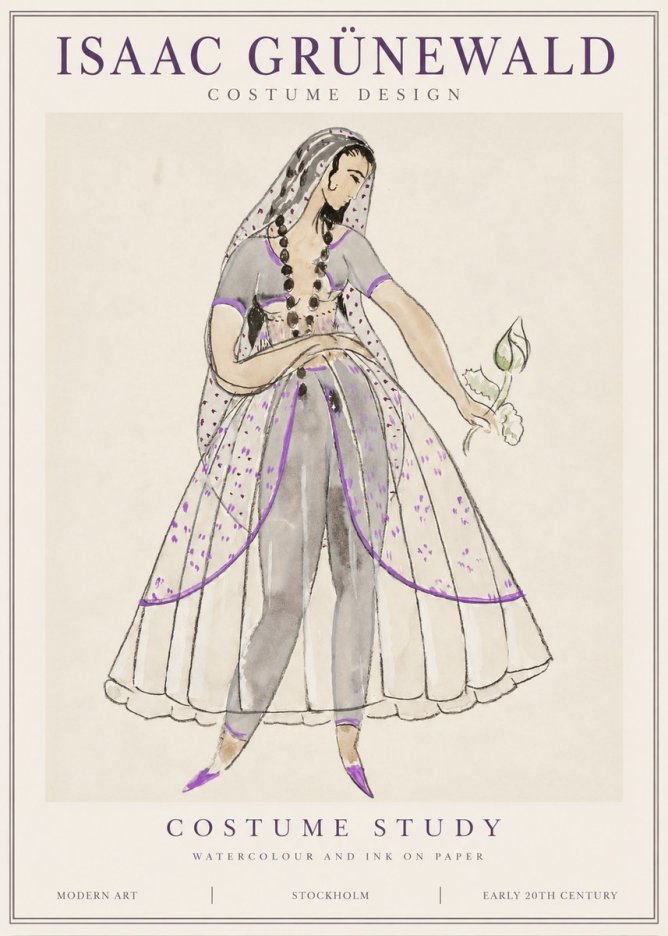 Isaac Grünewald Costume Study IV No1 - Poster