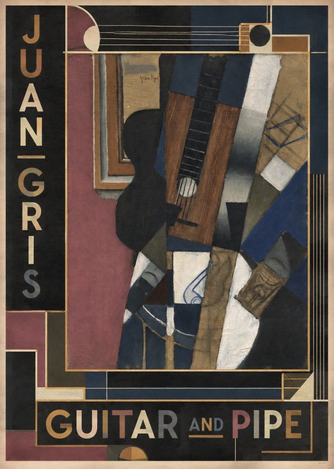 Juan Gris Guitar and Pipe I No6 - Poster